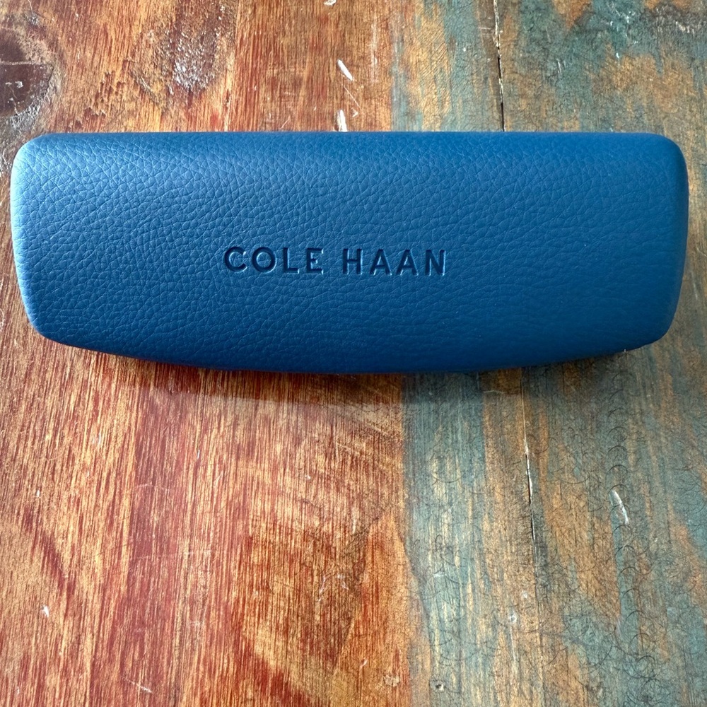 Cole Haan Designer Blue Glasses Case Stylish Accessory